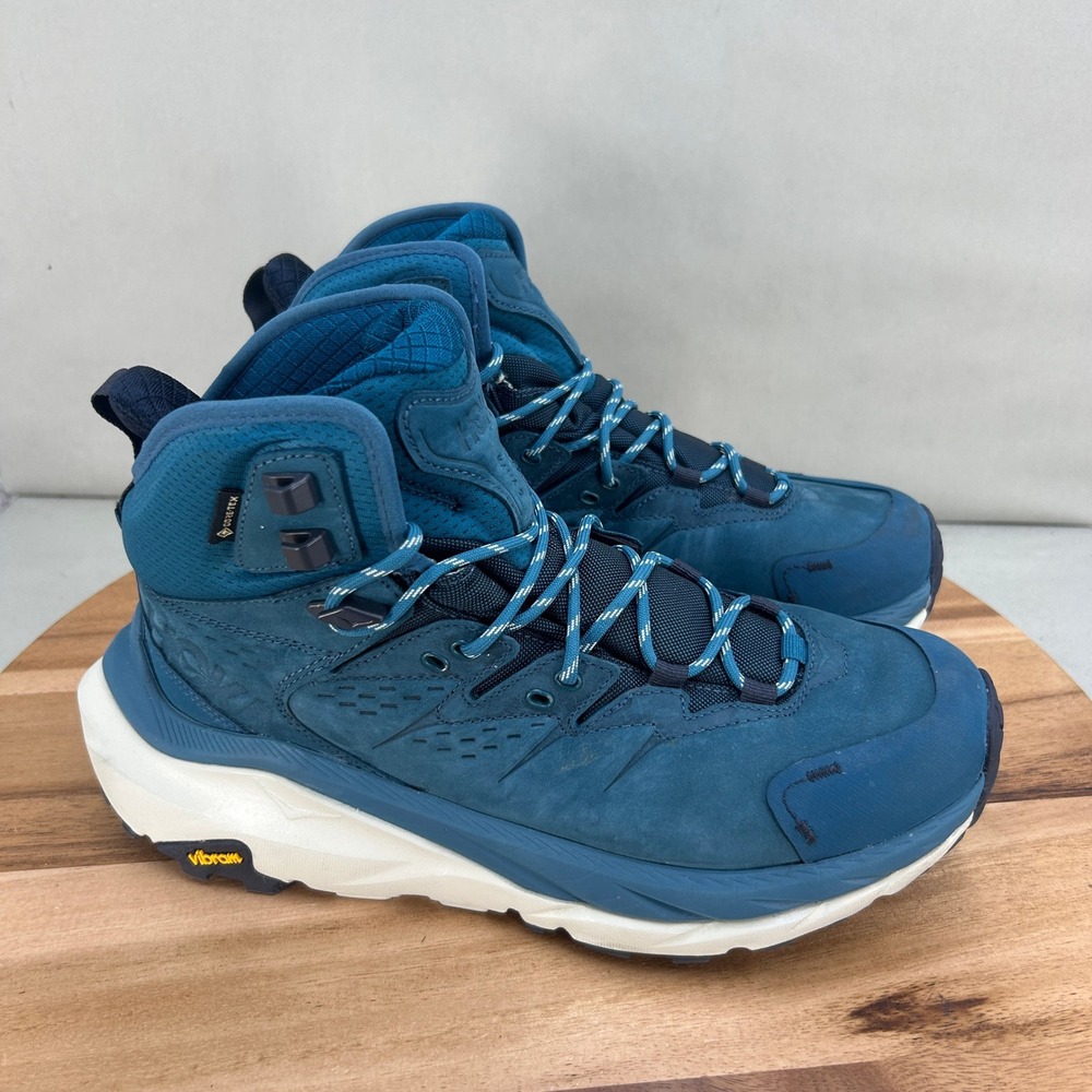 Hoka One One Kaha 2 GTX Waterproof Hiking Boots Blue Womens 9 Trail Outdoor